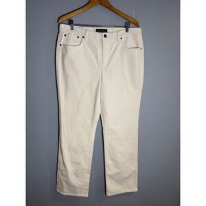 LRL Lauren Jeans Co Ralph Lauren Cream Corduroy Straight Leg Pants Women's Sz 16